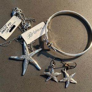 NWT. Brighton starfish set. Necklace, bracelet and earrings